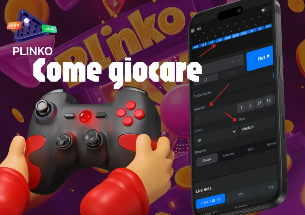 Guida passo dopo passo su come giocare a Plinko nei casinò online.