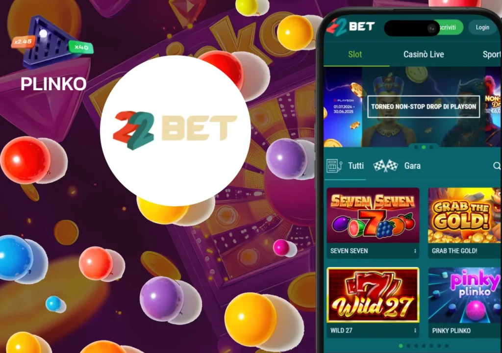 Panoramica del gioco Plinko su 22Bet con caratteristiche meccaniche e coefficienti.