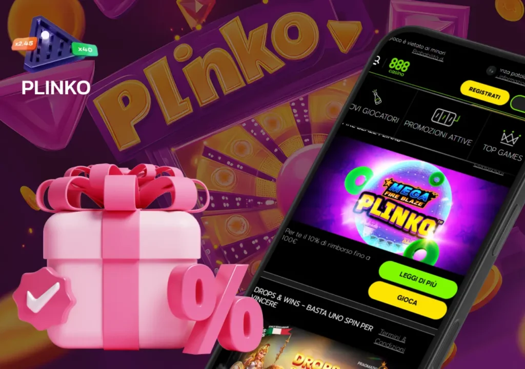 Bonus disponibili per i giocatori di Plinko su 888, incluse le offerte di benvenuto.