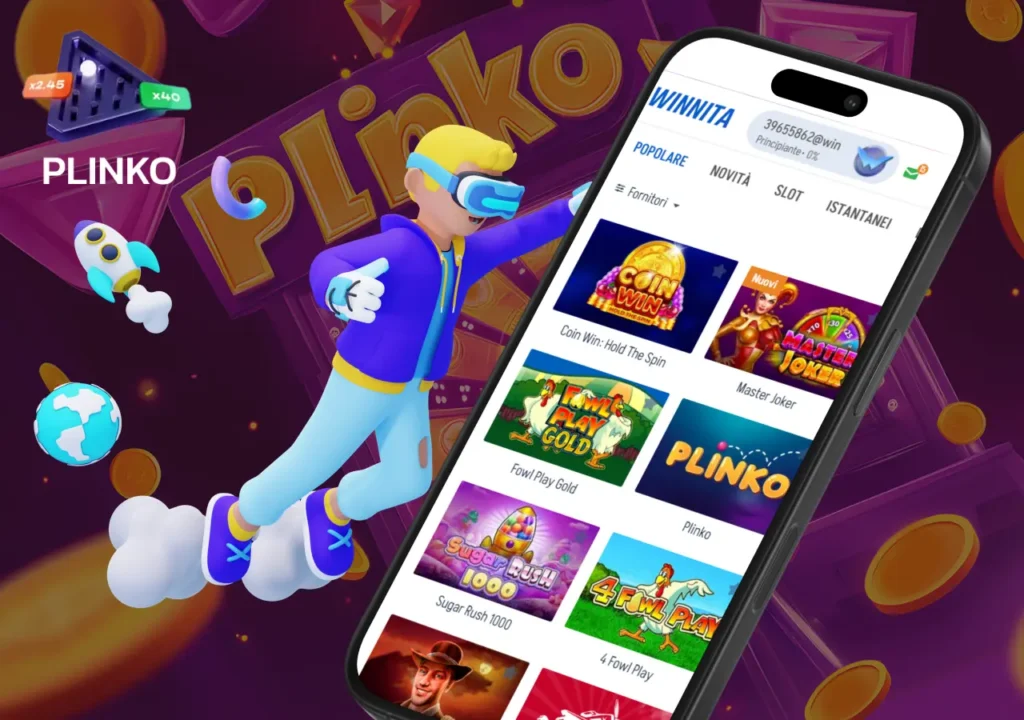Passaggi facili per cominciare a giocare a Plinko su Winnita in Italia.