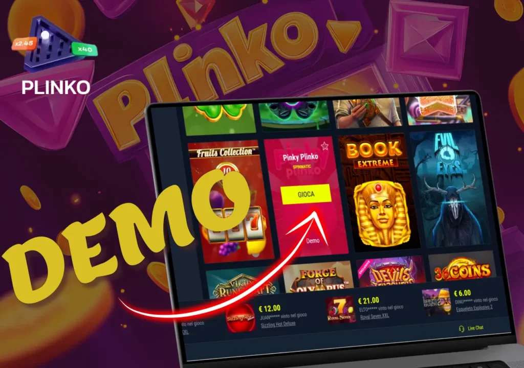 Prova gratuitamente la versione demo di Plinko su Rabona senza rischi.