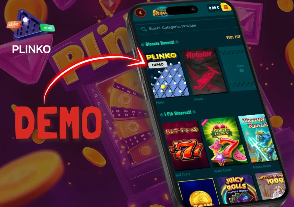 Prova la versione demo di Plinko su Spinanga per migliorare le tue abilità senza rischi.