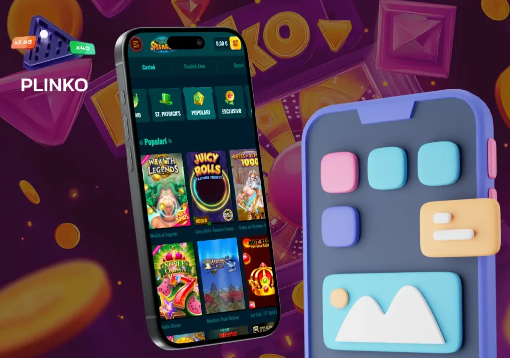 Scarica l'app di Spinanga e gioca a Plinko comodamente da mobile.