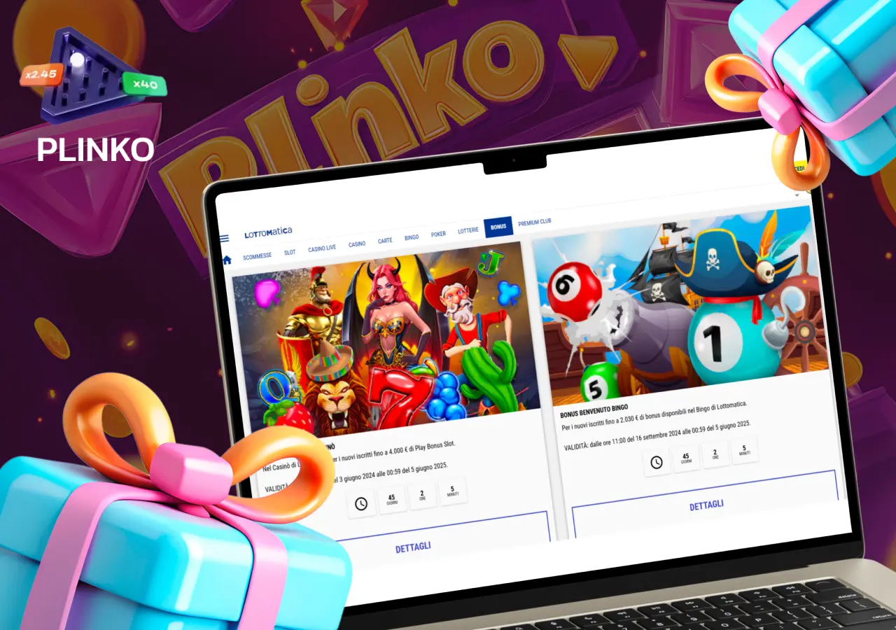 Il programma bonus di Lottomatica rende più vantaggioso l’inizio nel gioco Plinko per i nuovi utenti.
