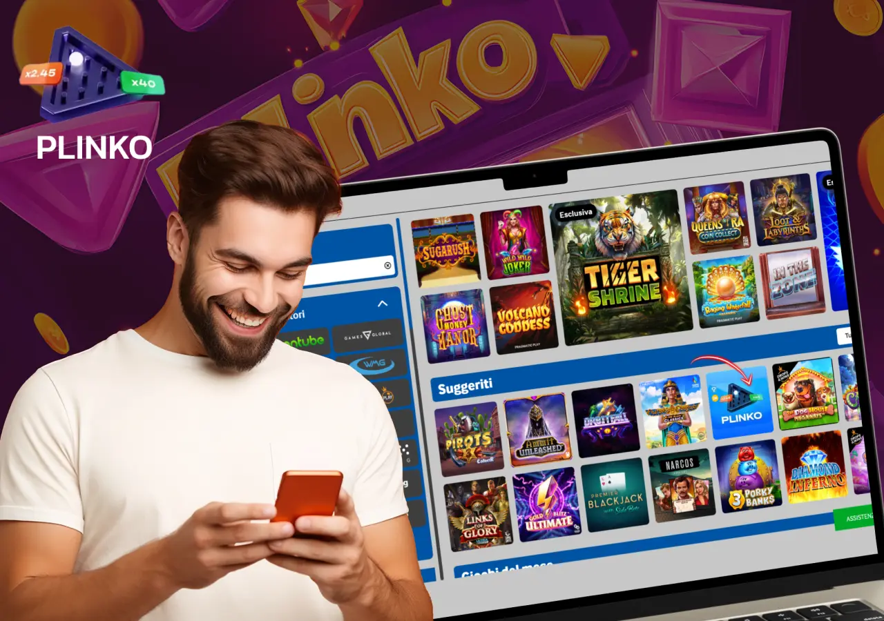 Su Betway si accede a Plinko scegliendo l’importo della puntata e avviando il gioco.