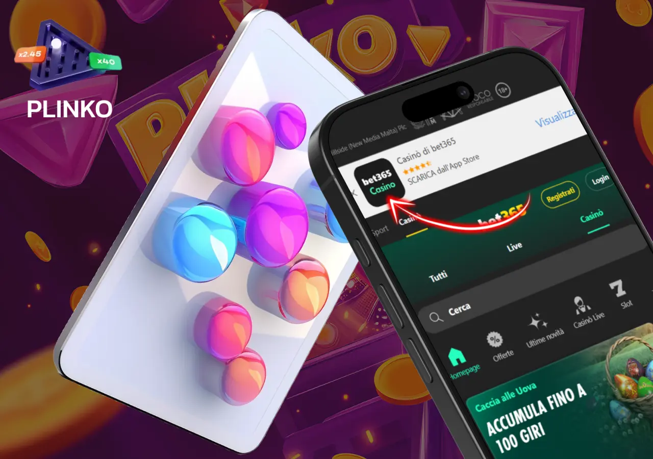 L’app mobile di Bet365 include accesso completo al gioco Plinko.