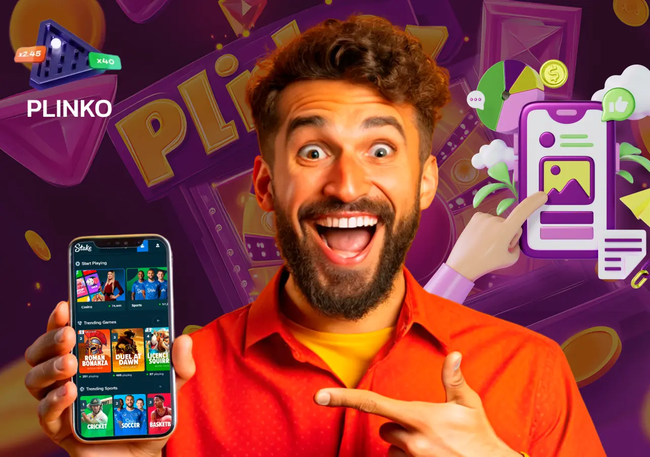 Stake ha adattato Plinko a tutti i dispositivi mobili.