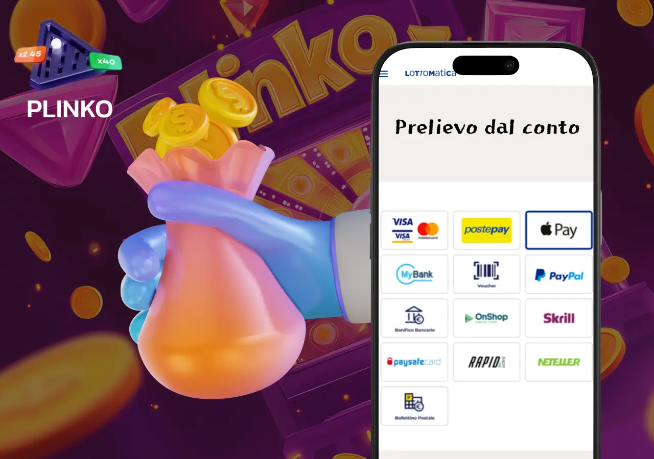 Lottomatica elabora rapidamente le richieste di prelievo delle vincite da Plinko.